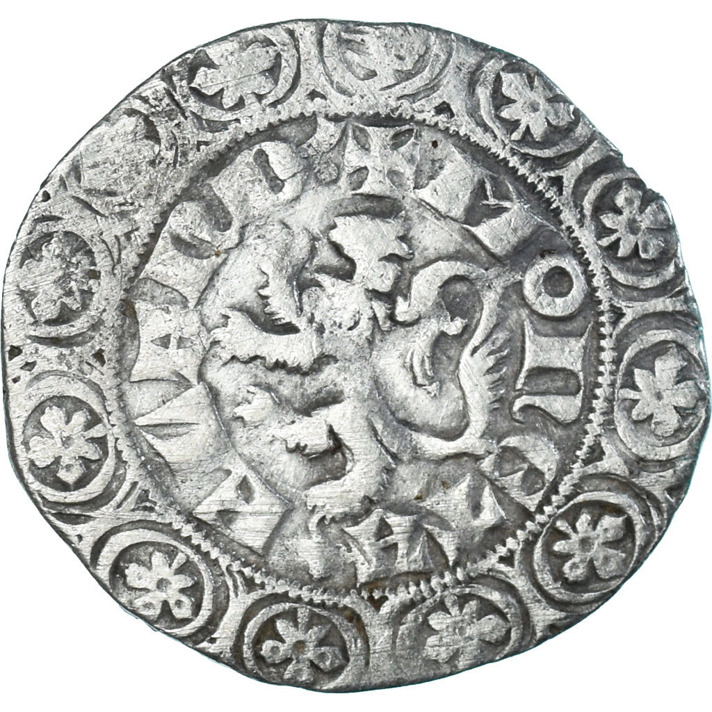 Moneda, Francia, Flanders, Louis II de Mâle, Gros, 1346-1384, BC+, Plata