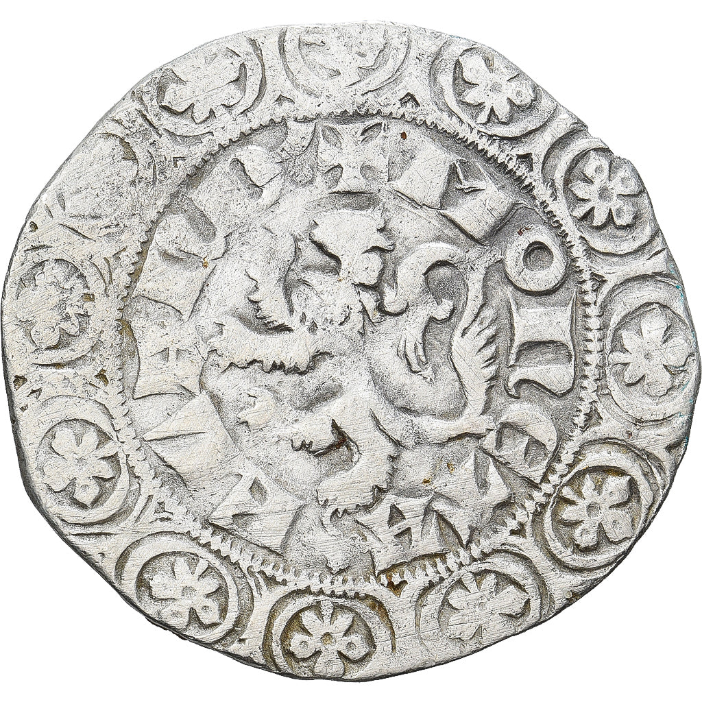 Moneda, Francia, Flanders, Louis II de Mâle, Gros, 1346-1384, BC+, Plata