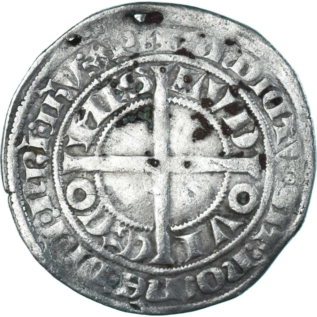 Moneda, Francia, Flanders, Louis II de Mâle, Gros, 1346-1384, BC+, Plata
