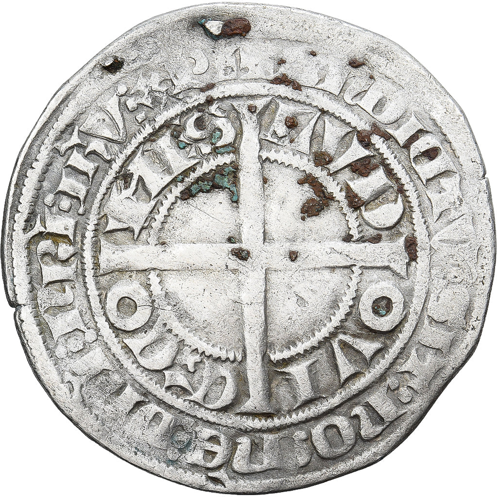 Moneda, Francia, Flanders, Louis II de Mâle, Gros, 1346-1384, BC+, Plata