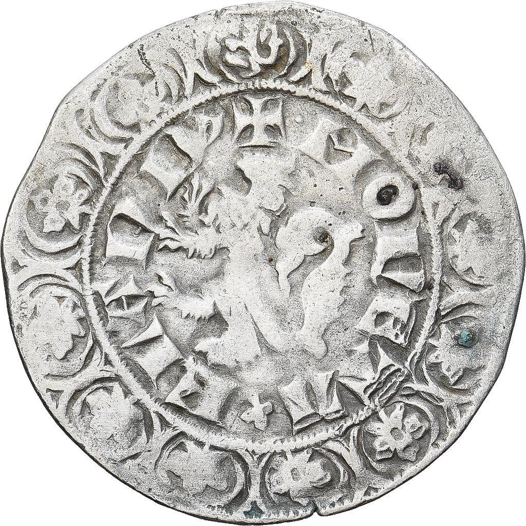 Moneda, Francia, Flanders, Louis II de Mâle, Gros, 1346-1384, BC+, Plata
