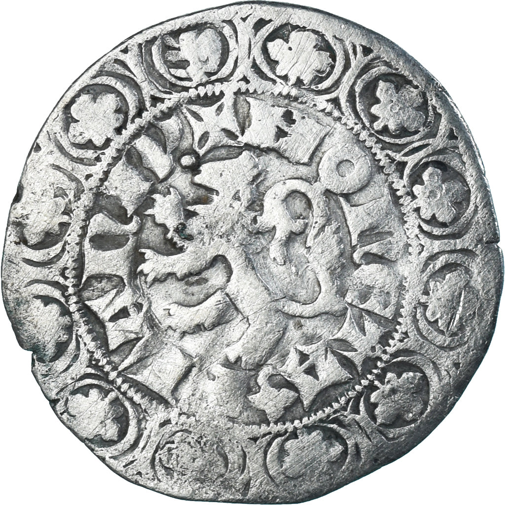 Moneta, Francia, Flanders, Louis II de Mâle, Gros, 1346-1384, MB+, Argento