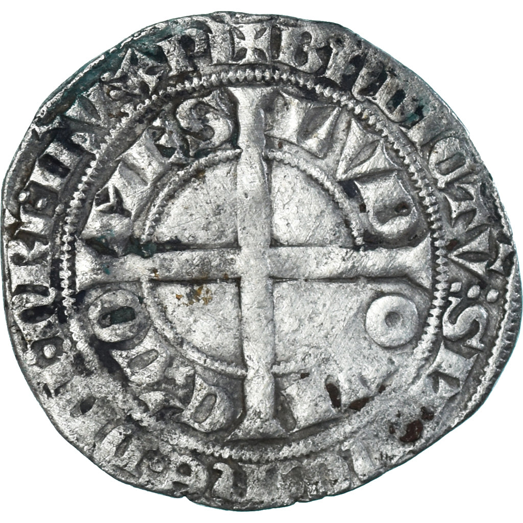Moeda, França, Flanders, Louis II de Mâle, Gros, 1346-1384, VF(30-35), Prata