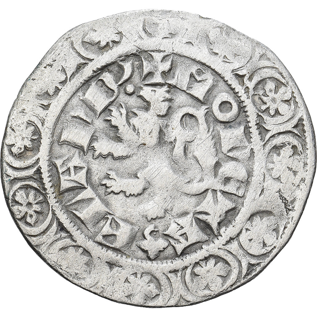 Moneda, Francia, Flanders, Louis II de Mâle, Gros, 1346-1384, BC+, Plata