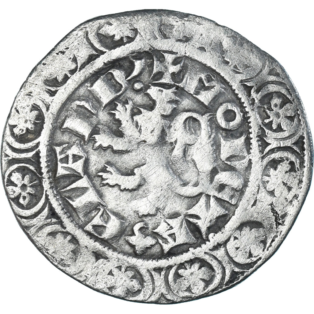 Moneda, Francia, Flanders, Louis II de Mâle, Gros, 1346-1384, BC+, Plata