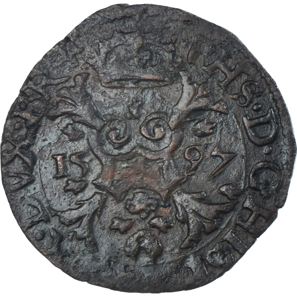 Moeda, Países Baixos Espanhóis, Philippe II, Duit of negenmanneke, 1597