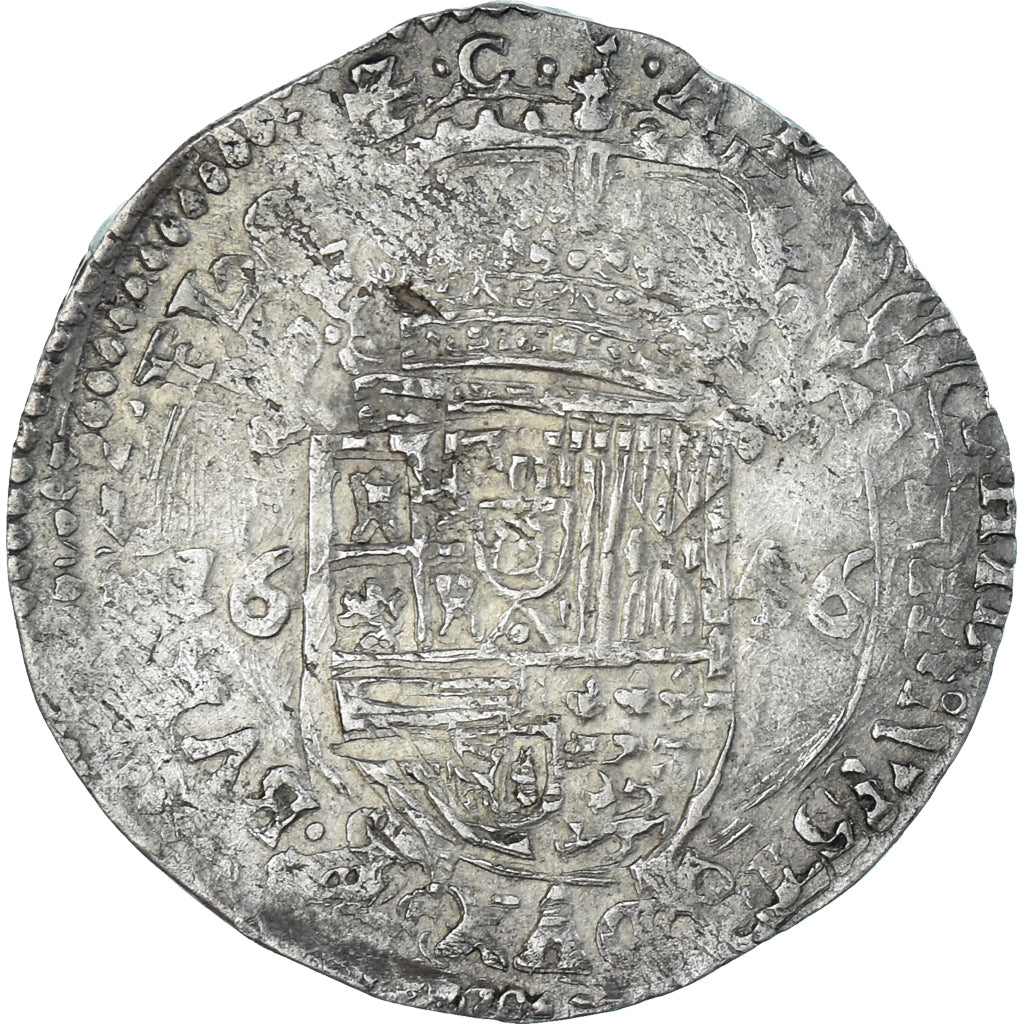Moeda, Países Baixos Espanhóis, Philippe IV, Escalin, 1646, Bruges, VF(30-35)
