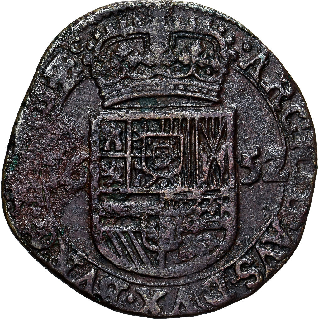 Münze, Spanische Niederlande, Philippe IV, Liard, Oord, 1652, Brussels, SS