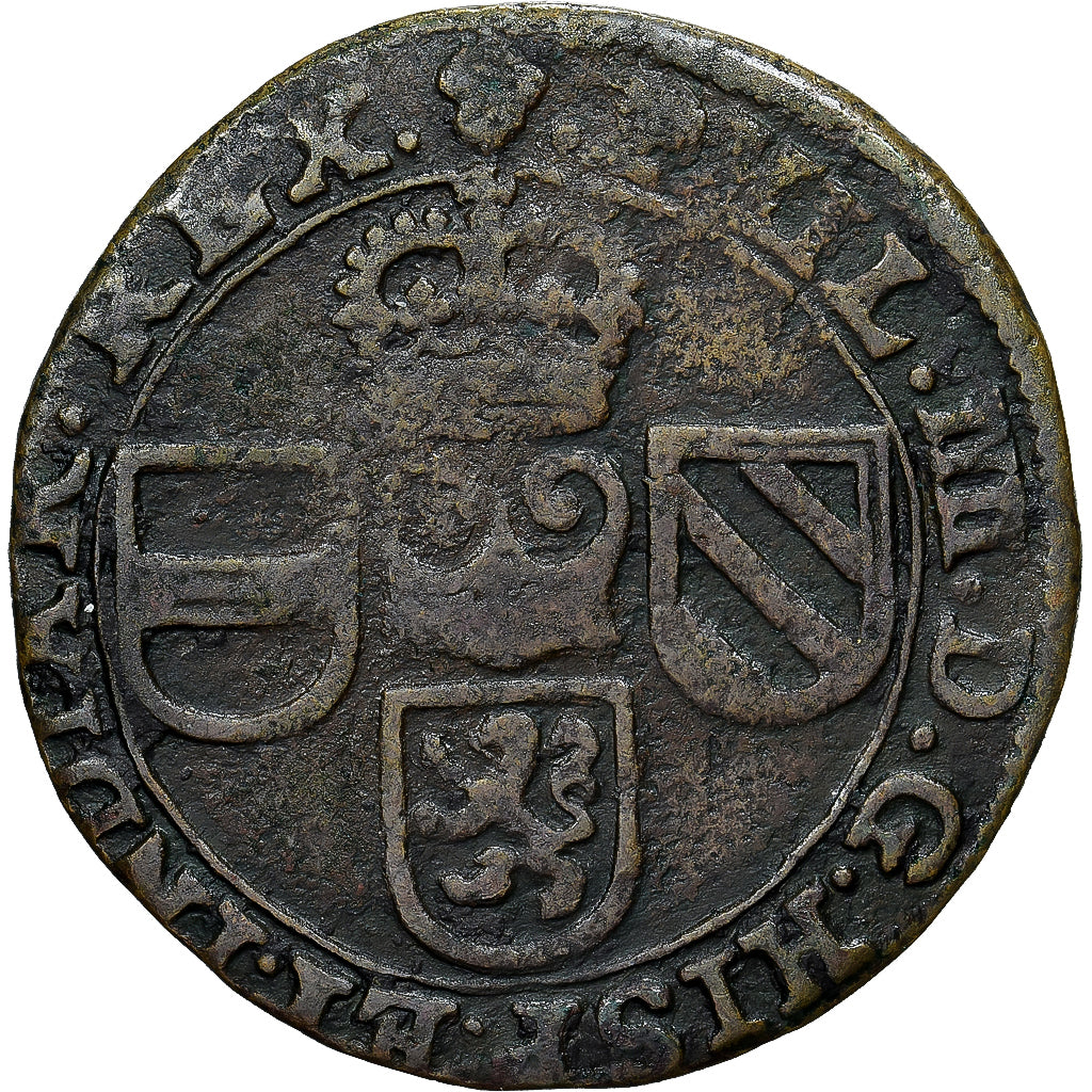 Monnaie, Pays-Bas espagnols, Philippe IV, Liard, Oord, 1648, Bruxelles, TB+