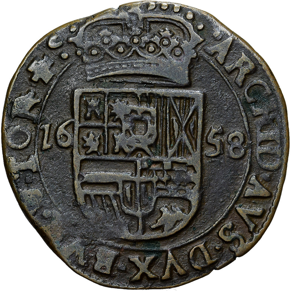 Münze, Spanische Niederlande, Philippe IV, Liard, Oord, 1658, Tournai, SS+
