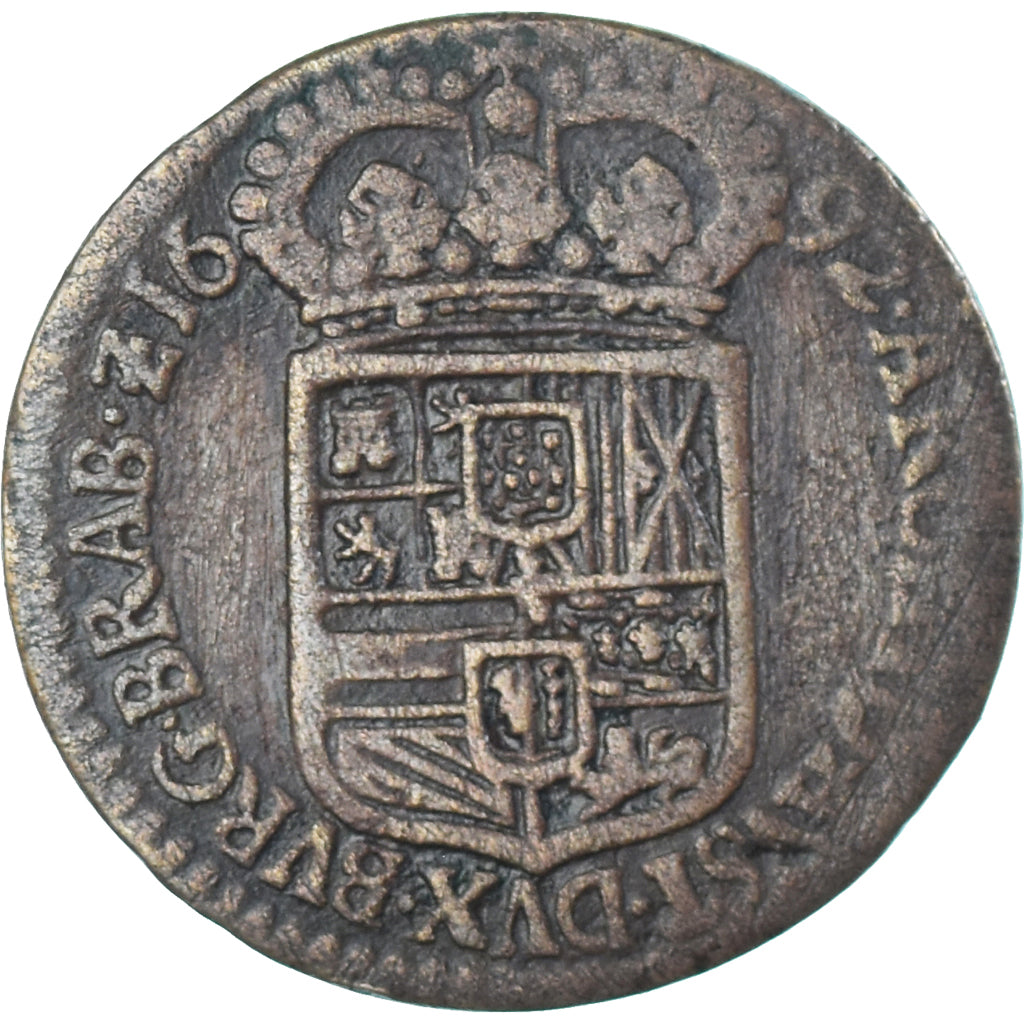 Moneda, Países Bajos españoles, Charles II, Liard, Oord, 1692, Brussels, MBC