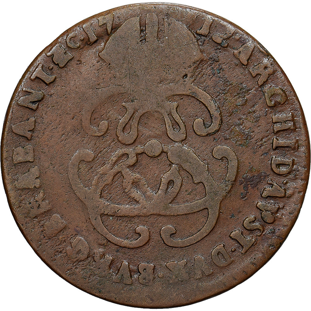 Coin, Austrian Netherlands, Charles VI, Liard, Oord, 1712, Brussels, VF(30-35)