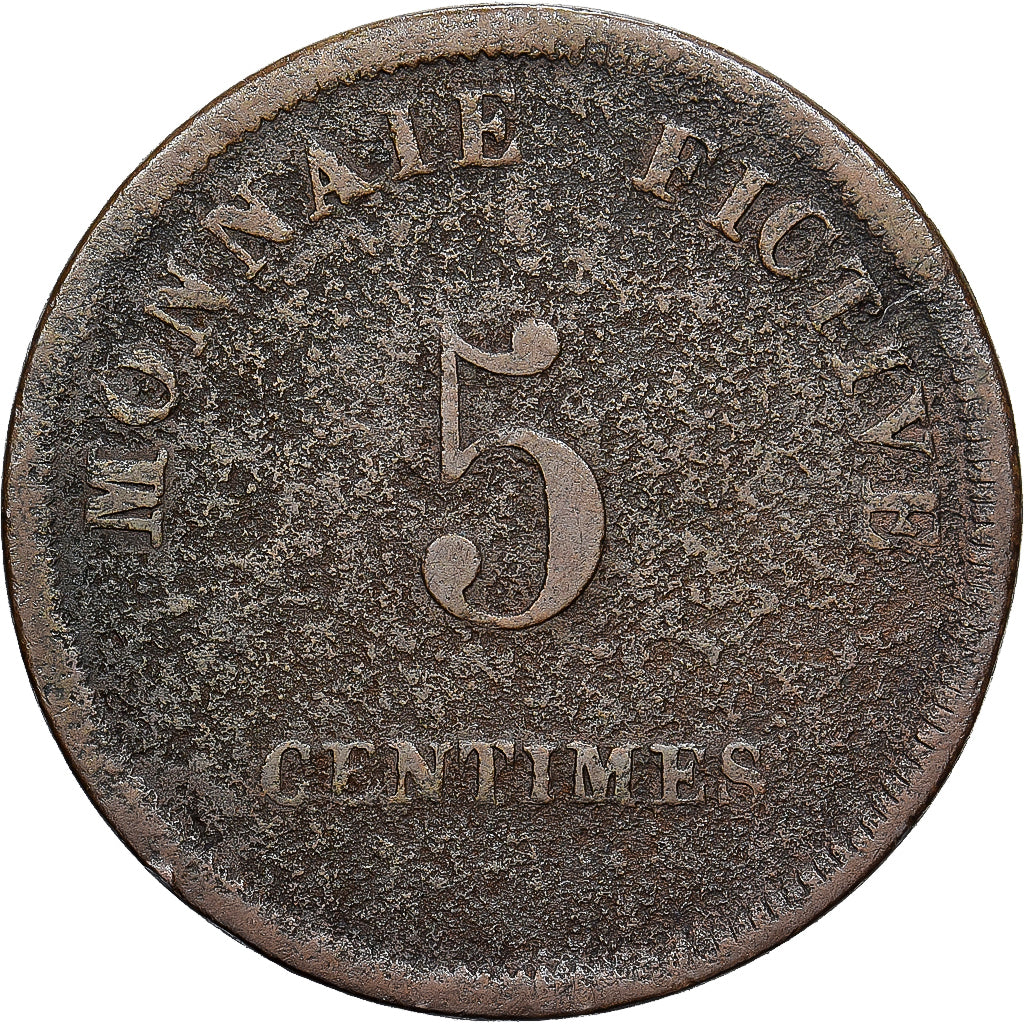 Munten, België, Monnaie fictive, 5 Centimes, 1833, Alost, FR+, Koper