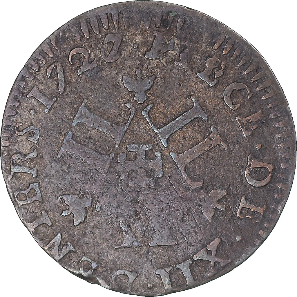 Moneta, Landy niemieckie, LORRAINE, Leopold Joseph, 12 Deniers, 1727, Nancy