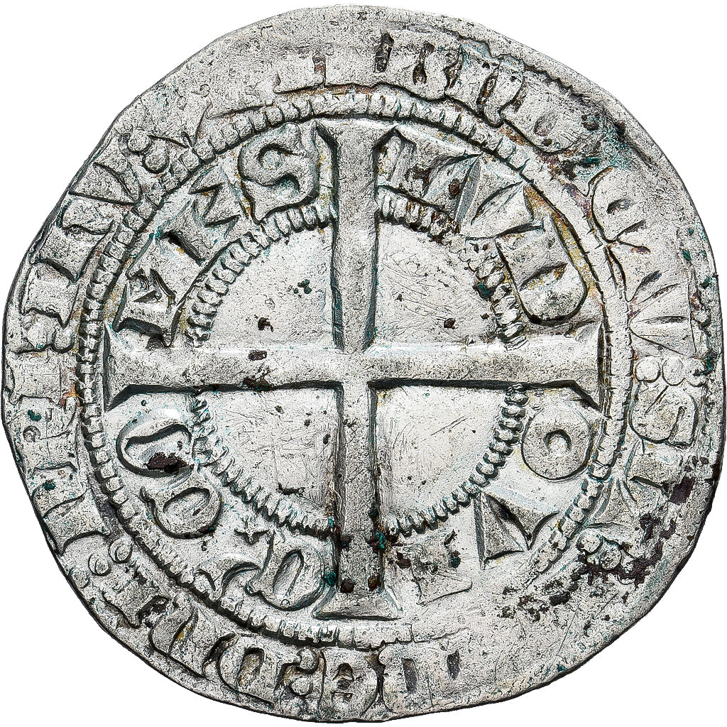 Moneta, Francia, Flanders, Louis II de Mâle, Gros, 1346-1384, MB+, Argento