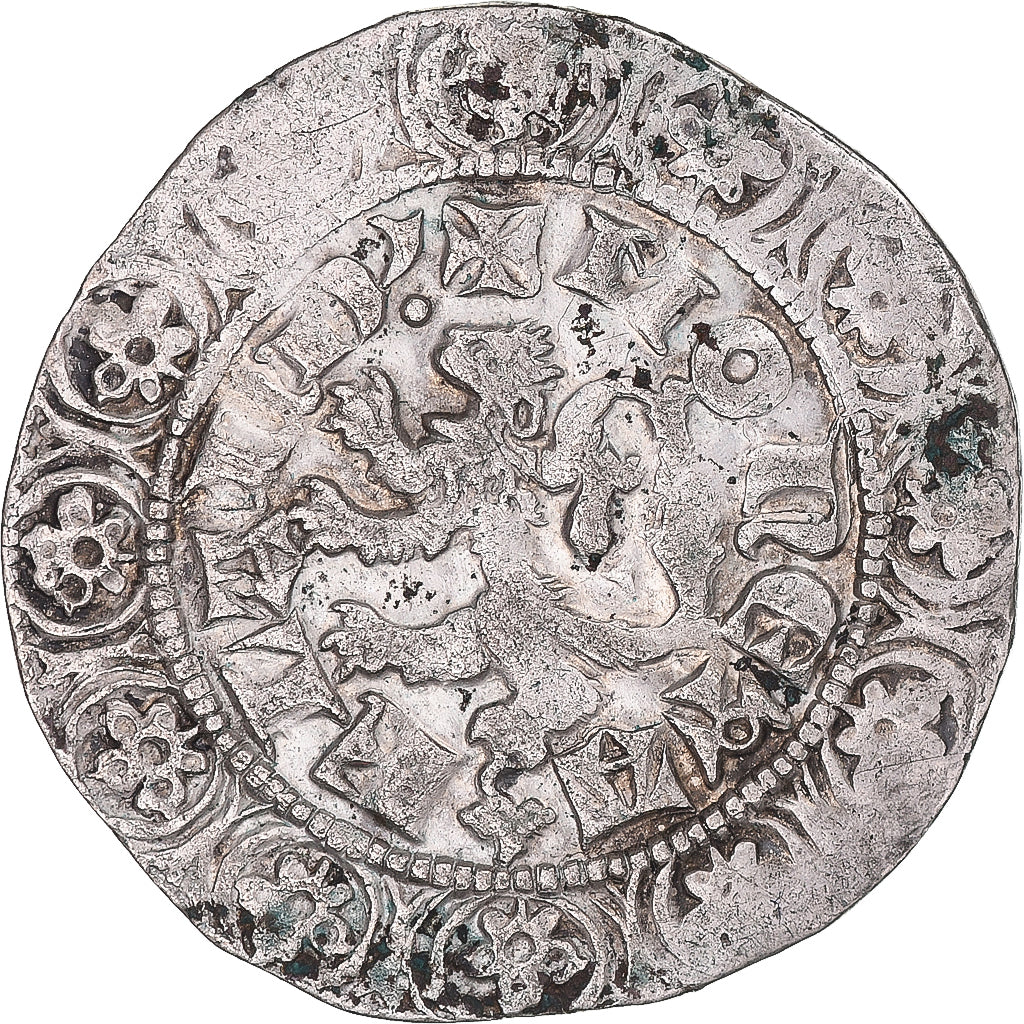 Moneda, Francia, Flanders, Louis II de Mâle, Gros, 1346-1384, BC+, Plata