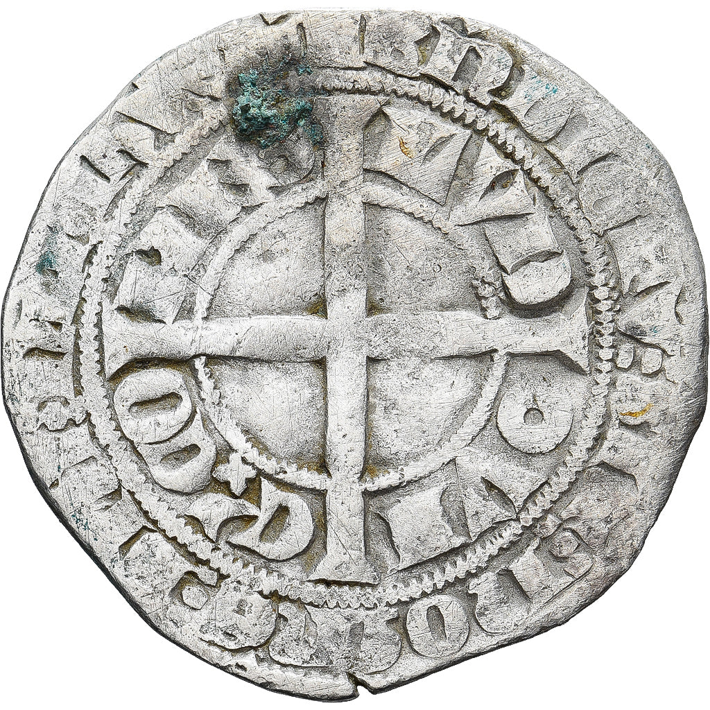 Munten, Frankrijk, Vlaanderen, Louis II de Mâle, Gros, 1346-1384, FR+, Zilver