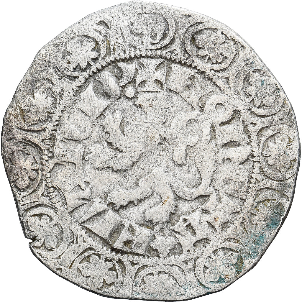 Munten, Frankrijk, Vlaanderen, Louis II de Mâle, Gros, 1346-1384, FR+, Zilver