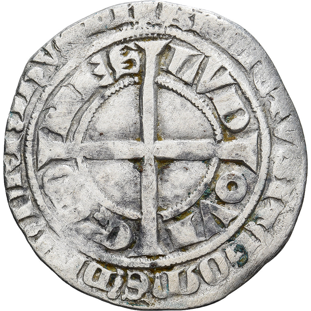 Moneda, Francia, Flanders, Louis II de Mâle, Gros, 1346-1384, BC+, Plata