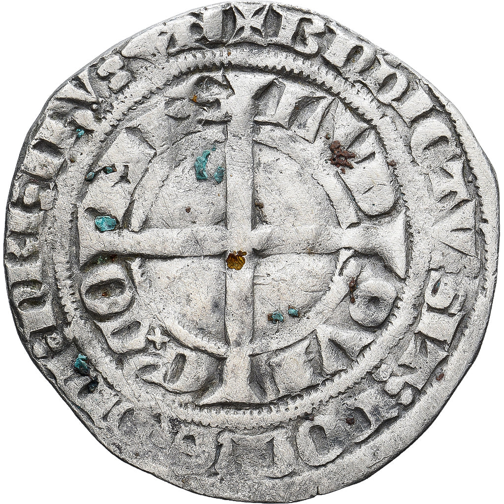 Moneda, Francia, Flanders, Louis II de Mâle, Gros, 1346-1384, BC+, Plata