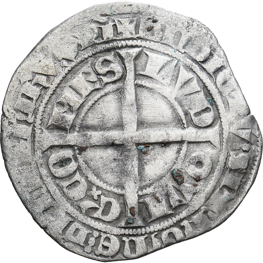 Moneta, Francia, Flanders, Louis II de Mâle, Gros, 1346-1384, MB+, Argento