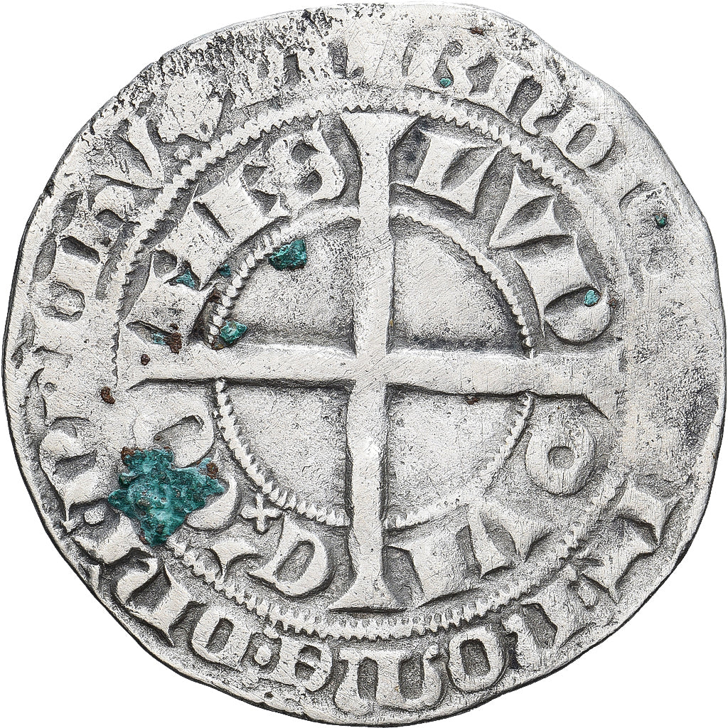 Munten, Frankrijk, Vlaanderen, Louis II de Mâle, Gros, 1346-1384, FR+, Zilver