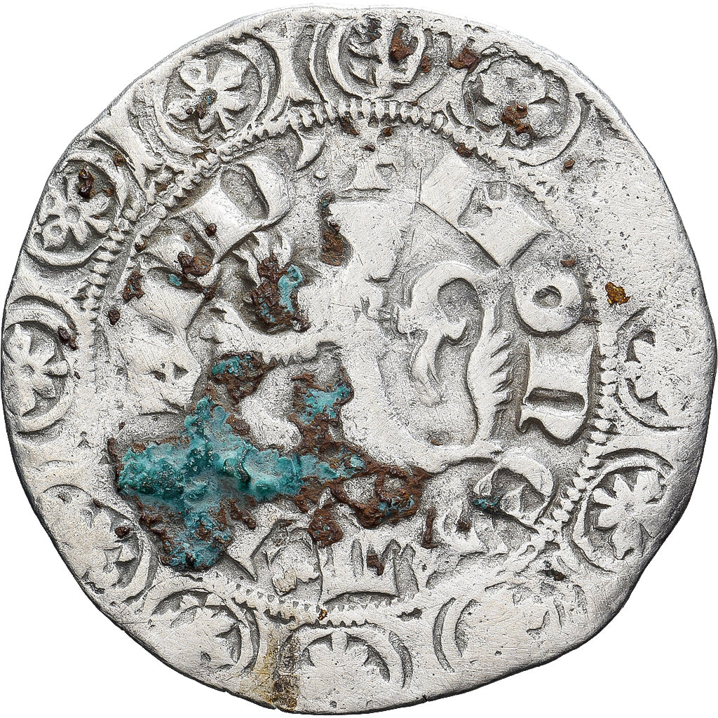 Munten, Frankrijk, Vlaanderen, Louis II de Mâle, Gros, 1346-1384, FR+, Zilver