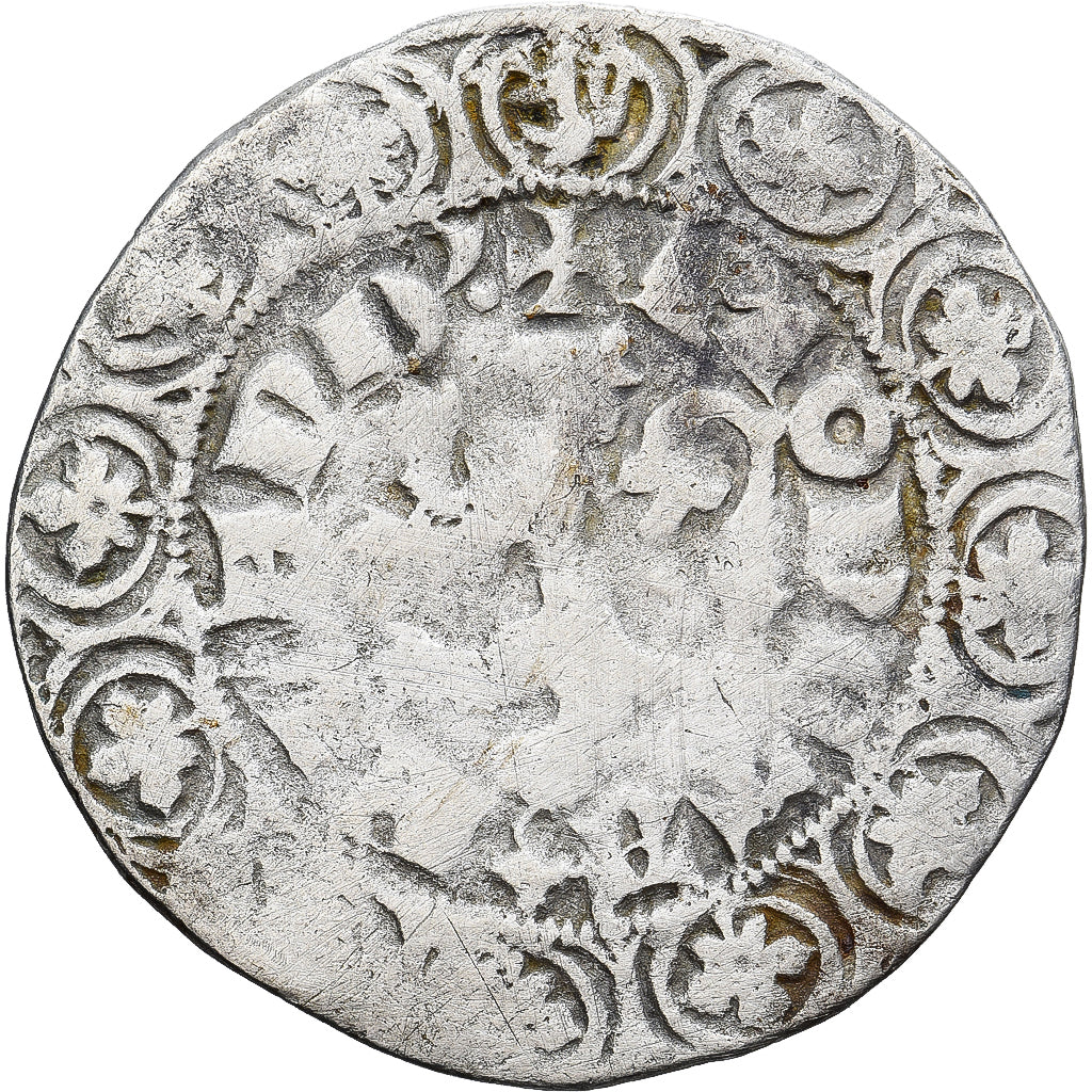 Moneda, Francia, Flanders, Louis II de Mâle, Gros, 1346-1384, BC+, Plata
