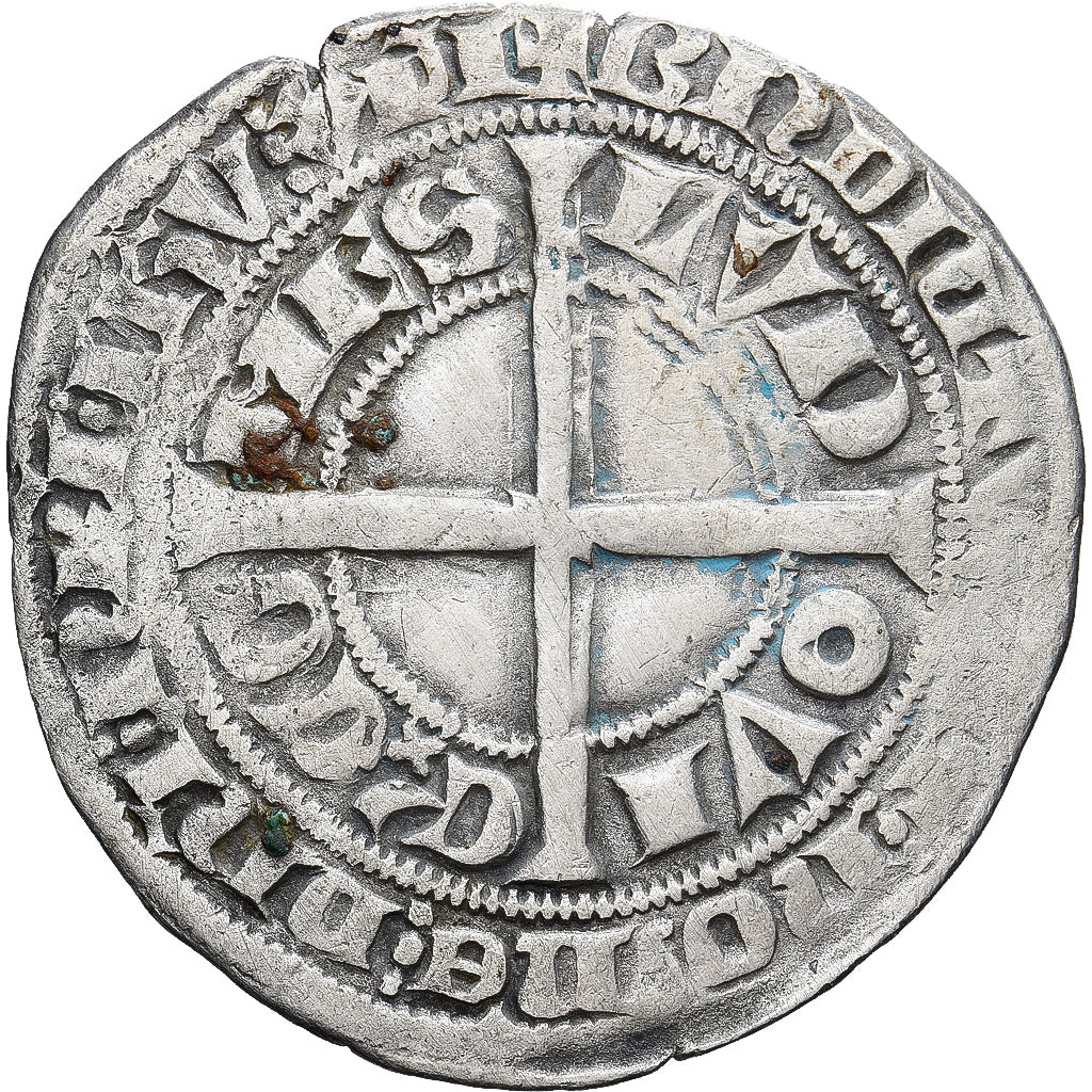 Monnaie, France, Flandre, Louis II de Mâle, Gros, 1346-1384, TB+, Argent