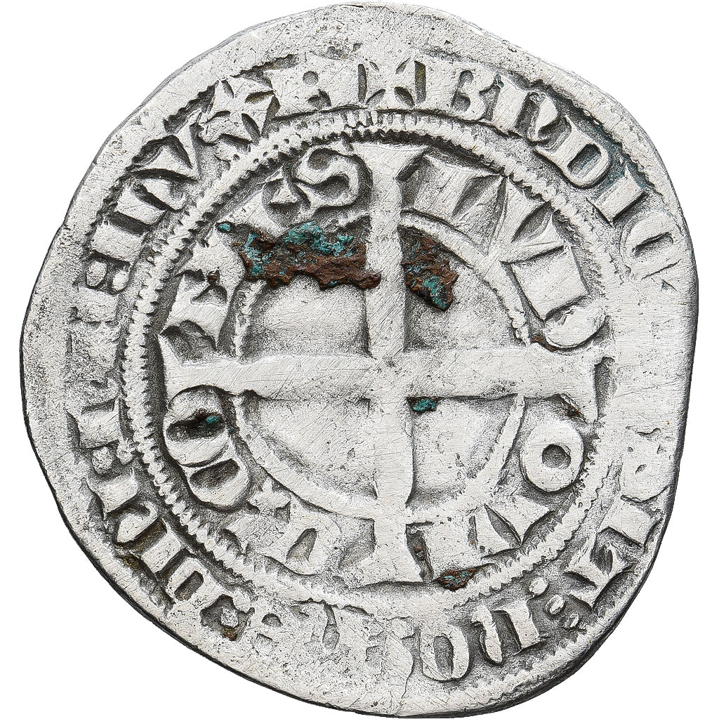 Munten, Frankrijk, Vlaanderen, Louis II de Mâle, Gros, 1346-1384, FR+, Zilver