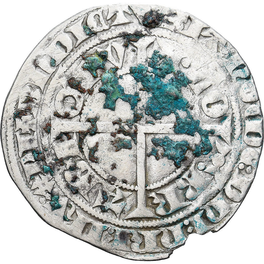 Moneda, Francia, Flanders, Louis II de Mâle, Gros, 1346-1384, BC+, Plata