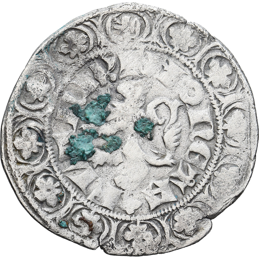 Moneta, Francia, Flanders, Louis II de Mâle, Gros, 1346-1384, MB+, Argento