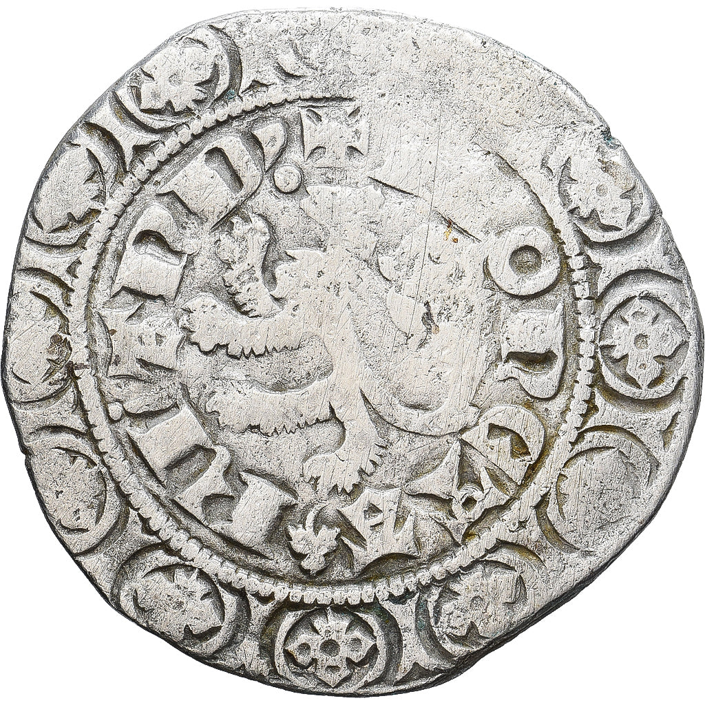 Munten, Frankrijk, Vlaanderen, Louis II de Mâle, Gros, 1346-1384, FR+, Zilver