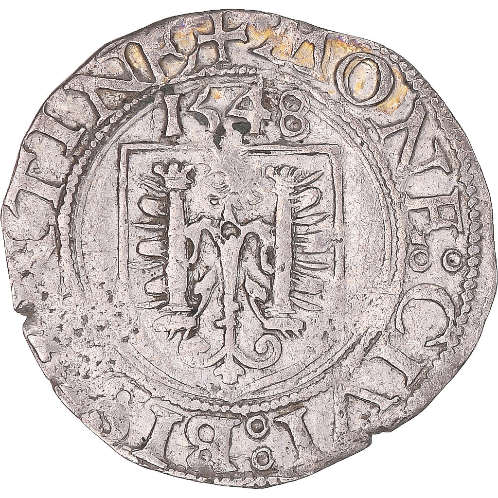 Coin, FRENCH STATES, Franche-Comté, Carolus, 1548, Besançon, EF(40-45), Billon