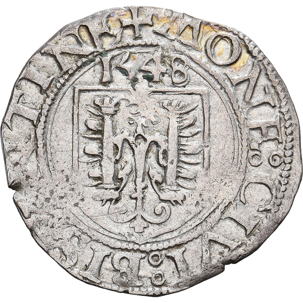 Coin, FRENCH STATES, Franche-Comté, Carolus, 1548, Besançon, EF(40-45), Billon