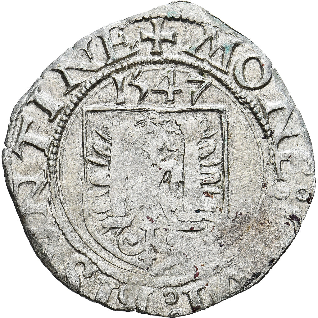 Munten, FRANSE STATEN, Franche-Comté, Carolus, 1547, Besançon, FR+, Billon
