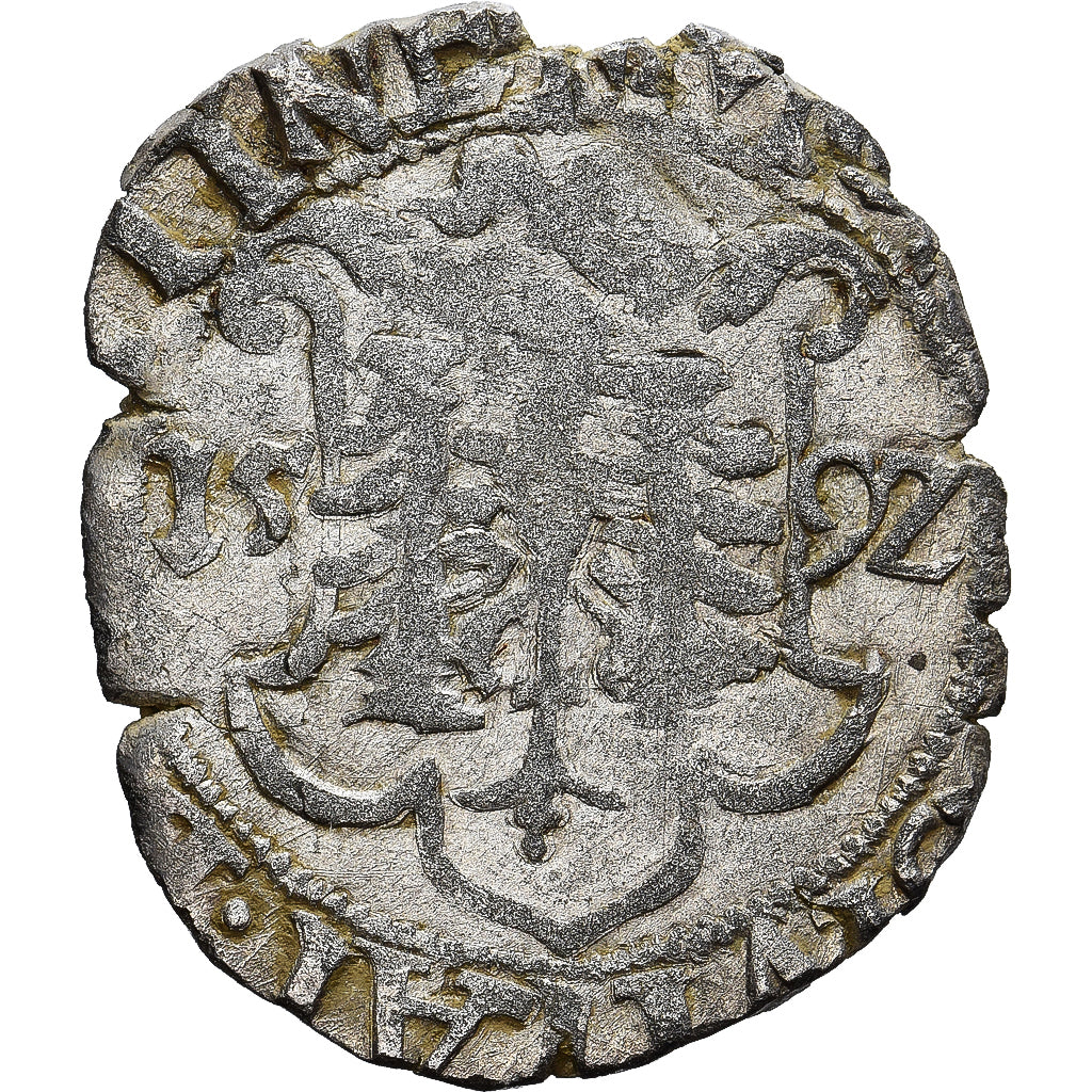Münze, FRENCH STATES, Franche-Comté, Carolus, 1592, Besançon, S+, Billon