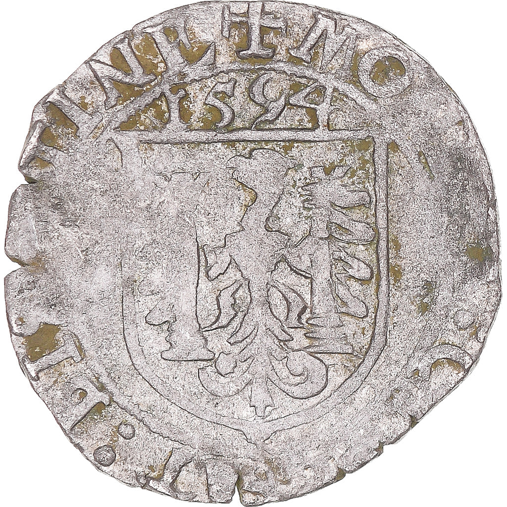 Münze, FRENCH STATES, Franche-Comté, Carolus, 1594, Besançon, S+, Billon