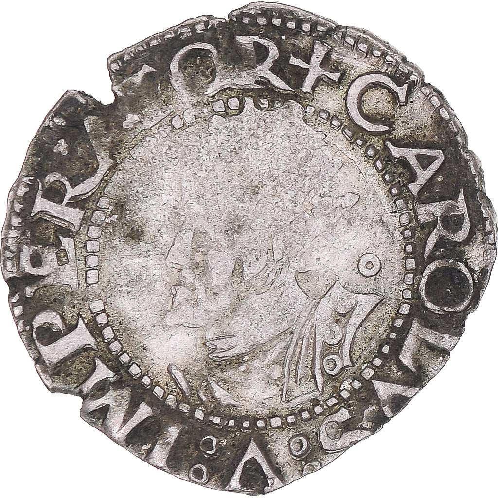 Moneda, ESTADOS FRANCESES, Franche-Comté, 1/2 Carolus, 1565, Besançon, BC+