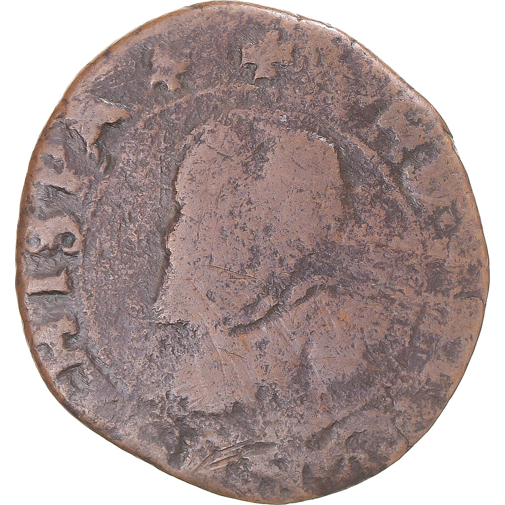 Moneta, TERYTORIA FRANCUSKIE, Franche-Comté, Philip II, 2 Deniers, 1596, Dole