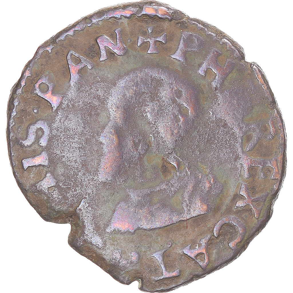 Moneda, ESTADOS FRANCESES, Franche-Comté, Philip II, 2 Deniers, 1590, Dole