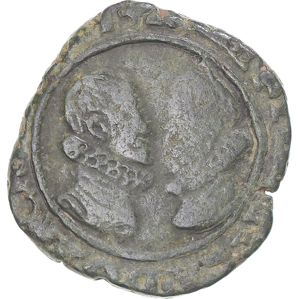 Moeda, ESTADOS FRANCESES, Franche-Comté, Albert & Isabella, 2 Deniers, 1609