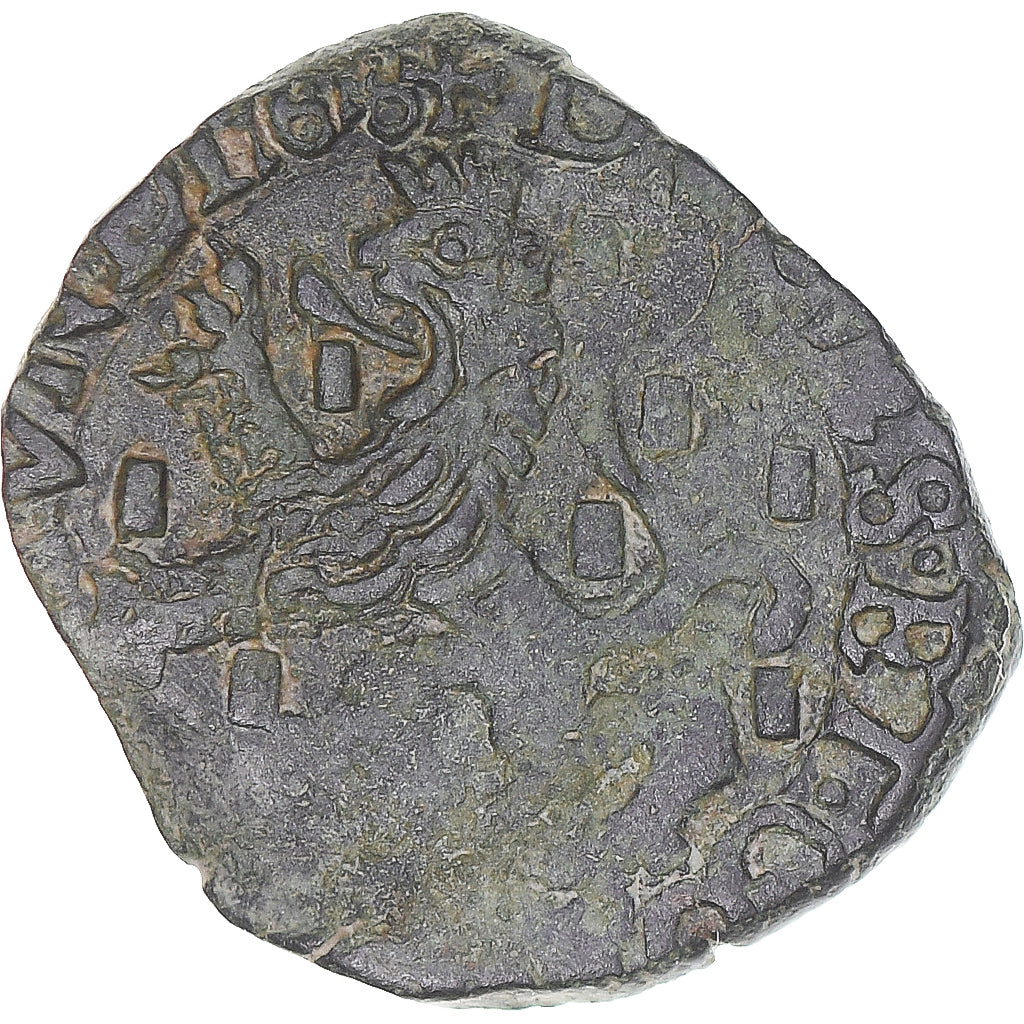 Moneta, TERYTORIA FRANCUSKIE, Franche-Comté, Albert & Isabella, 2 Deniers