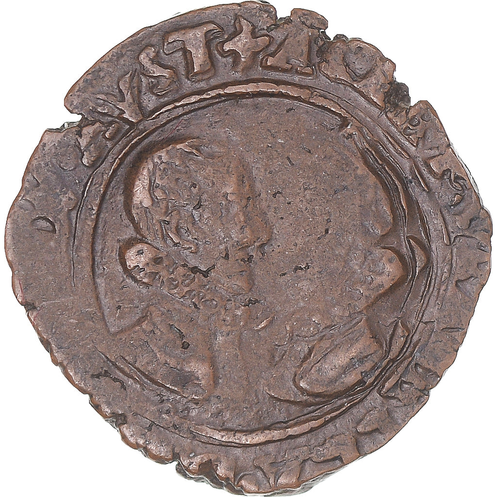 Moneta, TERYTORIA FRANCUSKIE, Franche-Comté, Albert & Isabella, 2 Deniers