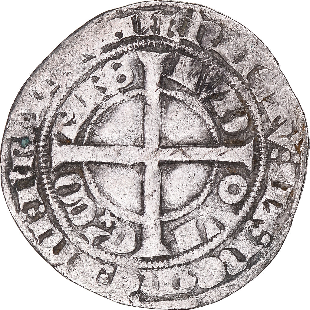 Moeda, França, Flanders, Louis II de Mâle, Gros, 1346-1384, VF(30-35), Prata