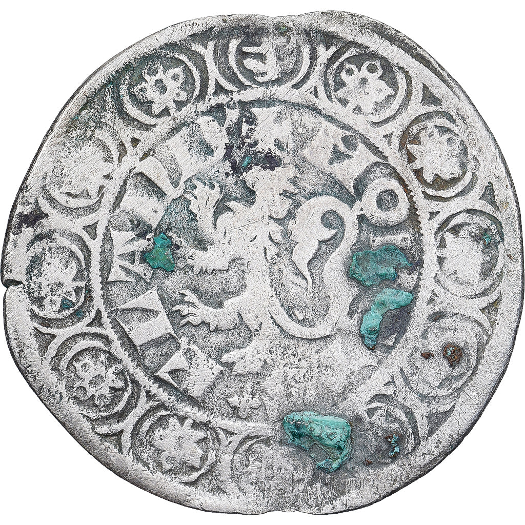 Moneda, Francia, Flanders, Louis II de Mâle, Gros, 1346-1384, BC+, Plata