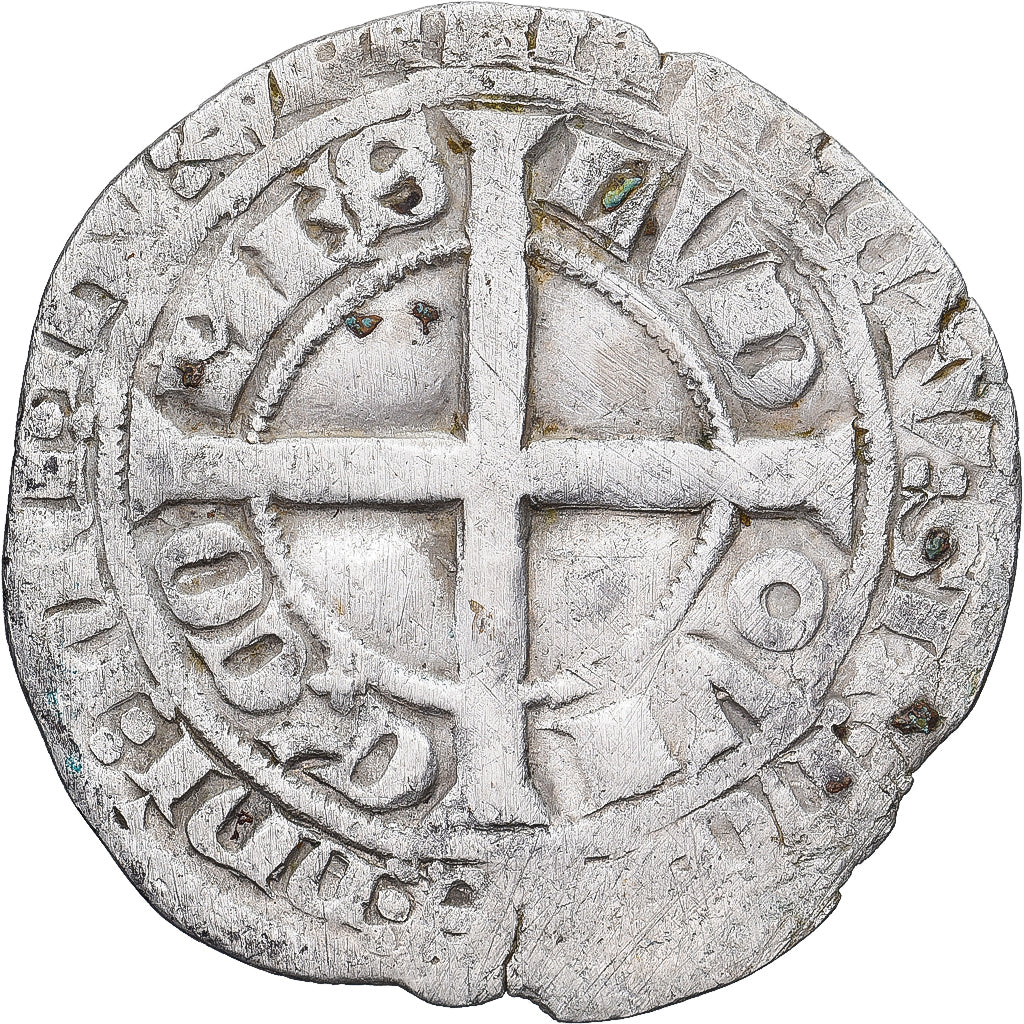 Moneta, Francia, Flanders, Louis II de Mâle, Gros, 1346-1384, MB+, Argento