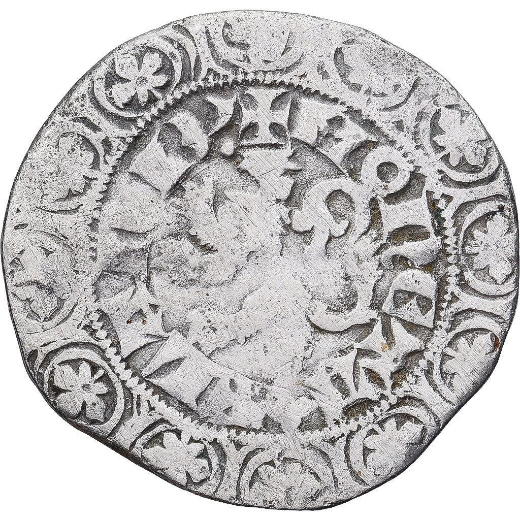 Moneda, Francia, Flanders, Louis II de Mâle, Gros, 1346-1384, BC+, Plata