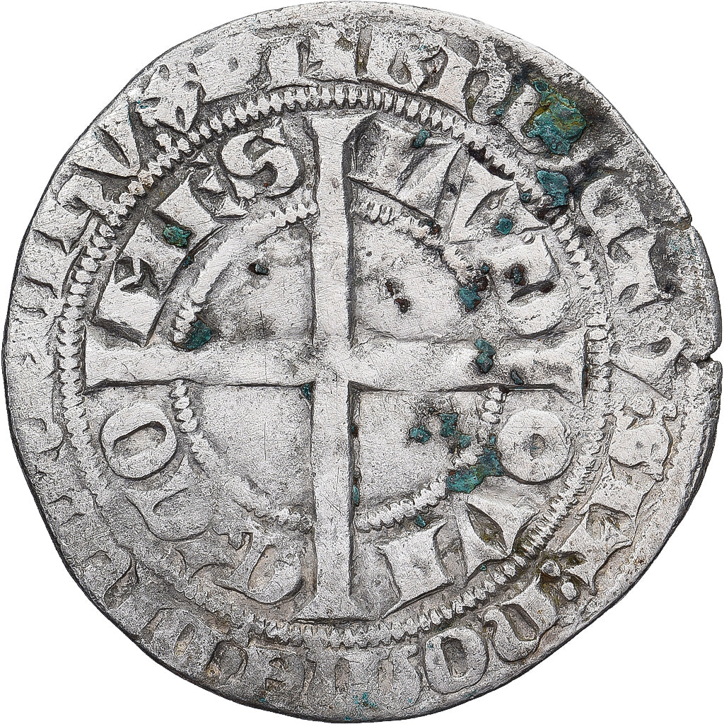 Moneda, Francia, Flanders, Louis II de Mâle, Gros, 1346-1384, BC+, Plata