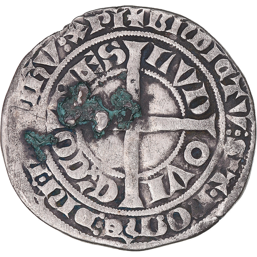 Coin, France, Flanders, Louis II de Mâle, Gros, 1346-1384, VF(30-35), Silver